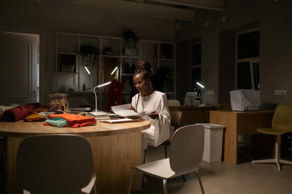working late at night